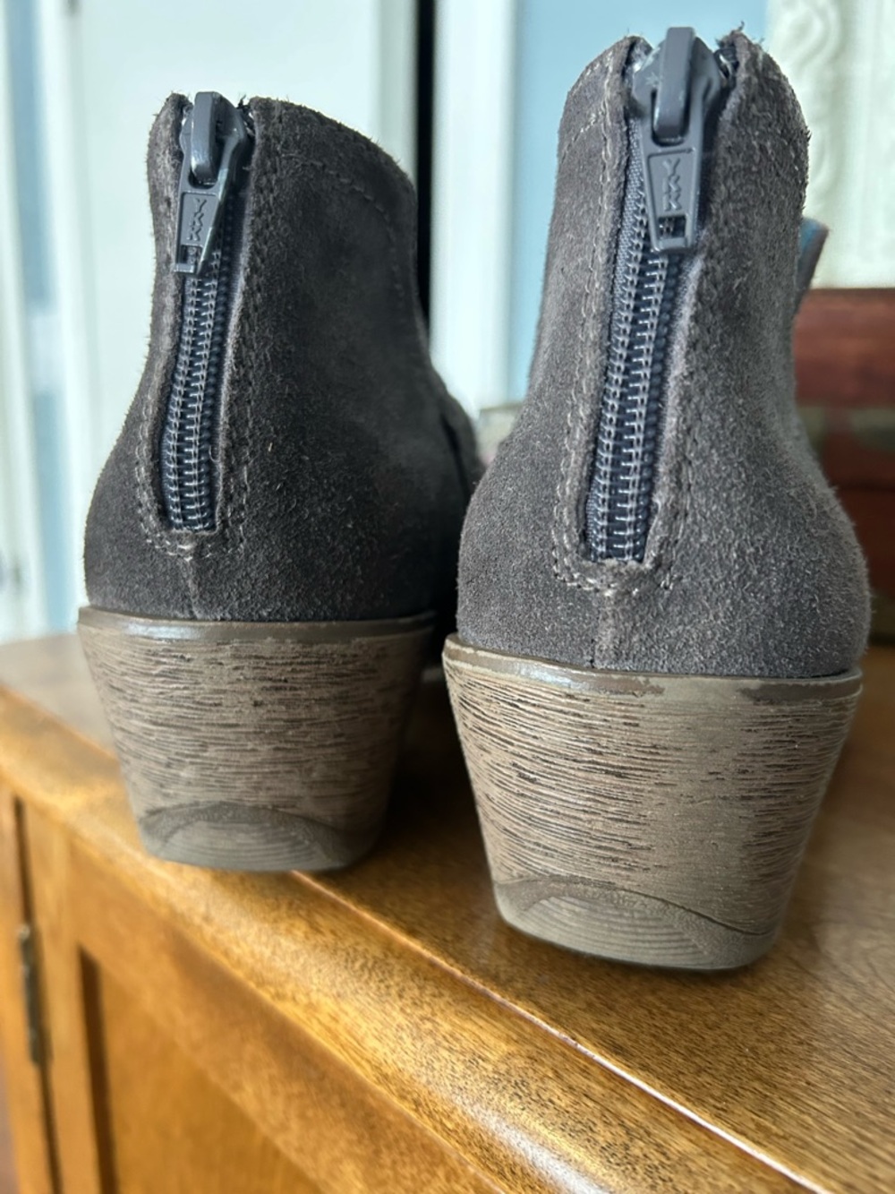 Earth Origins Oakland Amanda Ankle Booties, Genuine Suede in Gray - Picture 8 of 10